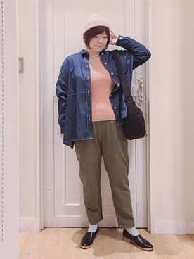「アイテム（帽子）」を使った、さかもってぃさん（レディース・164cm・40代）の秋コーディネート