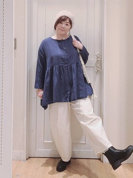 「アイテム（帽子）」を使った、さかもってぃさん（レディース・164cm・40代）の秋コーディネート