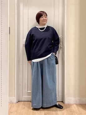 「クリップデニム_studio CLIP」｜「アイテム（アクセサリー）」を使った、さかもってぃさん（レディース・163cm）の春コーディネート