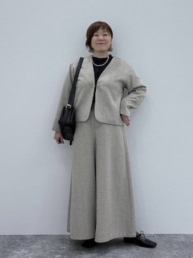 「アイテム（スーツセット）」を使った、さかもってぃさん（レディース・163cm）の秋コーディネート
