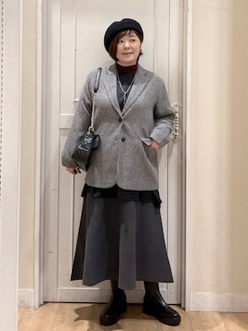 「アイテム（テーラードジャケット）」を使った、さかもってぃさん（レディース・163cm・40代）の秋コーディネート