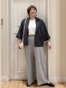 「アイテム（テーラードジャケット）」を使った、さかもってぃさん（レディース・163cm・40代）の秋コーディネート
