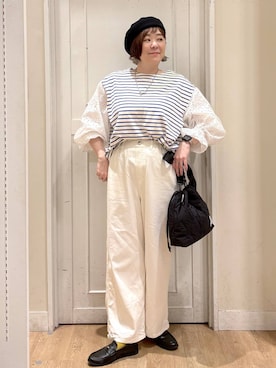 「studio CLIP（スタディオクリップ）のアイテム（帽子）」を使った、さかもってぃさん（レディース・163cm）の春コーディネート