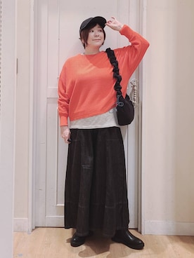「アイテム（帽子）」を使った、さかもってぃさん（レディース・164cm・40代）の秋コーディネート