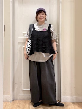 「アイテム（デニムパンツ）」を使った、さかもってぃさん（レディース・163cm・40代）の夏コーディネート