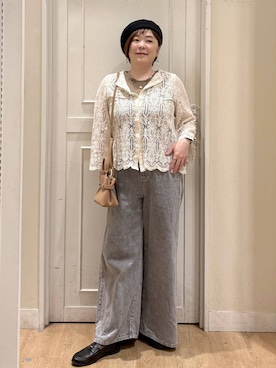 「studio CLIP（スタディオクリップ）のアイテム（帽子）」を使った、さかもってぃさん（レディース・163cm）の春コーディネート