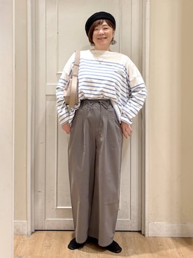 「studio CLIP（スタディオクリップ）のアイテム（帽子）」を使った、さかもってぃさん（レディース・163cm）の春コーディネート