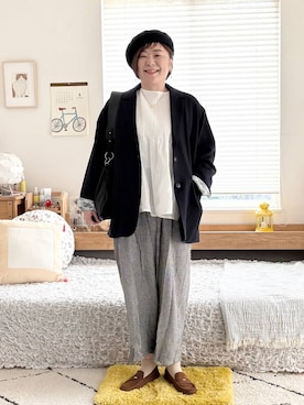 「studio CLIP（スタディオクリップ）のアイテム（帽子）」を使った、さかもってぃさん（レディース・163cm）の春コーディネート