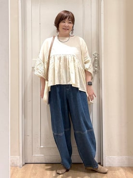 「アイテム（パンプス）」を使った、さかもってぃさん（レディース・163cm・40代）の夏コーディネート