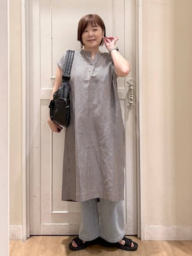 「アイテム（ショルダーバッグ）」を使った、さかもってぃさん（レディース・163cm・40代）の夏コーディネート