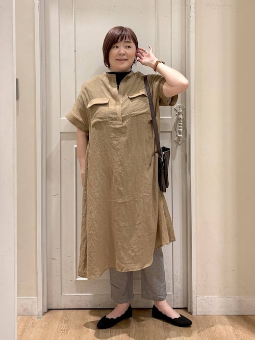ワンピース　ワーコレ　A+スタジオ　s-ベア 尾崎真衣さんコラボ＞2WAYケープセットワンピース（膝丈/ミディ