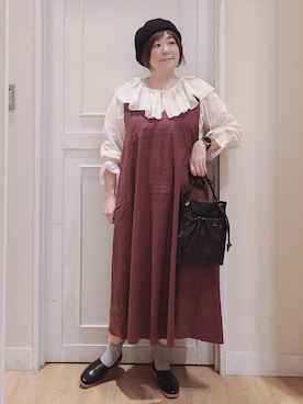 「アイテム（ワンピース/ドレス）」を使った、さかもってぃさん（レディース・164cm・40代）の秋コーディネート