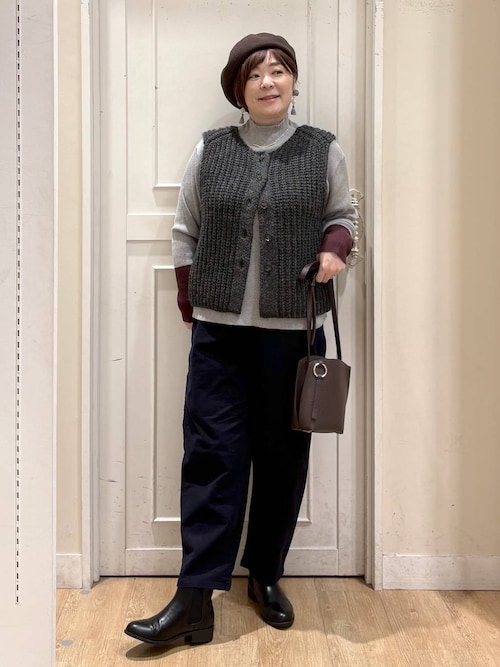 natural by clip》2ゲージウールミックスダブルフロントベスト（その他