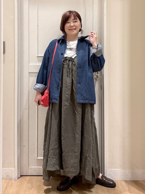 セール】《natural by clip》リネンギャザーキャミワンピース