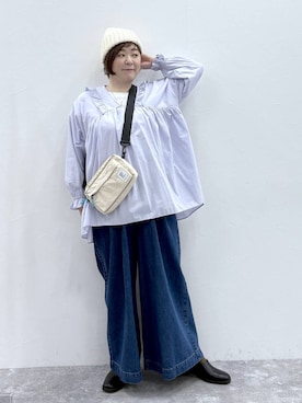 「アイテム（帽子）」を使った、さかもってぃさん（レディース・163cm・40代）の冬コーディネート