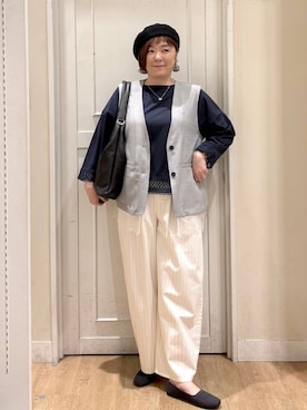 「studio CLIP（スタディオクリップ）のアイテム（帽子）」を使った、さかもってぃさん（レディース・163cm）の春コーディネート