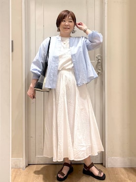 「studio CLIP（スタディオクリップ）のアイテム（バッグ）」を使った、さかもってぃさん（レディース・163cm）の春コーディネート