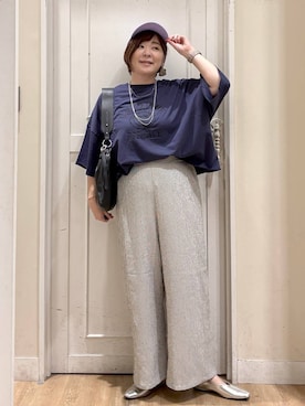 「アイテム（キャップ）」を使った、さかもってぃさん（レディース・163cm・40代）の夏コーディネート