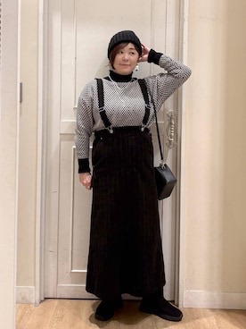 「アイテム（帽子）」を使った、さかもってぃさん（レディース・163cm・40代）の冬コーディネート