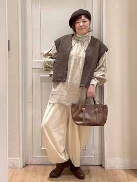 「アイテム（ベスト）」を使った、さかもってぃさん（レディース・163cm・40代）の冬コーディネート