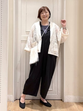 「アイテム（オールインワン・サロペット）」を使った、さかもってぃさん（レディース・163cm・40代）の夏コーディネート