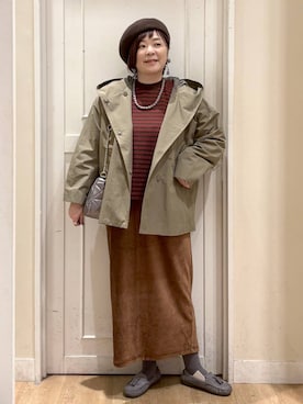 「アイテム（スカート）」を使った、さかもってぃさん（レディース・163cm・40代）の秋コーディネート