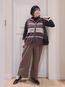 「アイテム（帽子）」を使った、さかもってぃさん（レディース・164cm・40代）の秋コーディネート