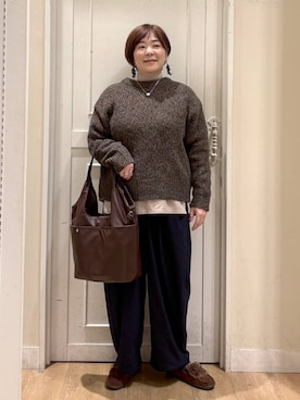 「アイテム（アクセサリー）」を使った、さかもってぃさん（レディース・163cm）の秋コーディネート