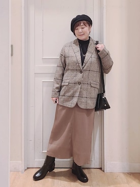 「アイテム（帽子）」を使った、さかもってぃさん（レディース・164cm・40代）の秋コーディネート