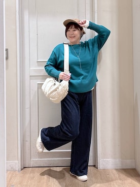 「アイテム（帽子）」を使った、さかもってぃさん（レディース・163cm・40代）の秋コーディネート