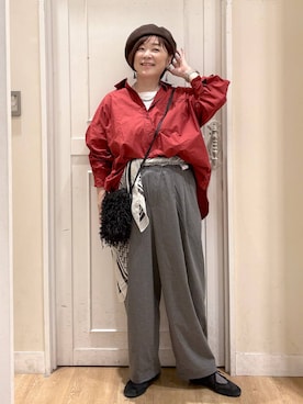「アイテム（ストール/ショール）」を使った、さかもってぃさん（レディース・163cm）の秋コーディネート