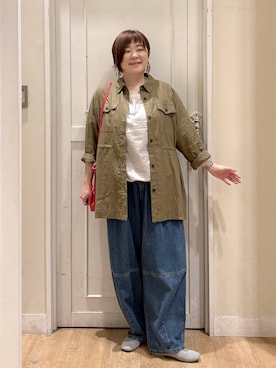 「アイテム（ジャケット/アウター）」を使った、さかもってぃさん（レディース・163cm・40代）の秋コーディネート
