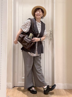 「アイテム（ベスト）」を使った、さかもってぃさん（レディース・163cm・40代）の夏コーディネート