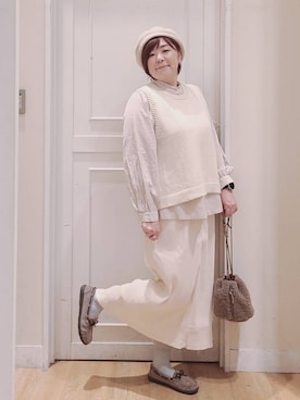 「アイテム（帽子）」を使った、さかもってぃさん（レディース・164cm・40代）の秋コーディネート
