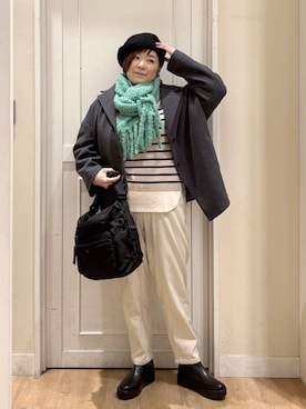 「アイテム（ブーツ）」を使った、さかもってぃさん（レディース・163cm・40代）の冬コーディネート