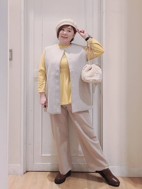 「アイテム（帽子）」を使った、さかもってぃさん（レディース・164cm・40代）の秋コーディネート