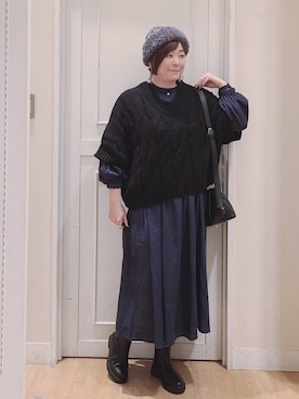 「アイテム（帽子）」を使った、さかもってぃさん（レディース・164cm・40代）の秋コーディネート