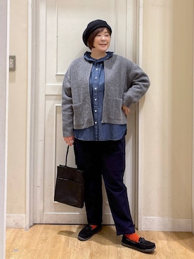 「アイテム（帽子）」を使った、さかもってぃさん（レディース・163cm・40代）の秋コーディネート