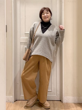 「アイテム（チョーカー）」を使った、さかもってぃさん（レディース・163cm・40代）の冬コーディネート