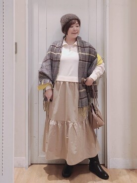 「アイテム（帽子）」を使った、さかもってぃさん（レディース・164cm・40代）の秋コーディネート