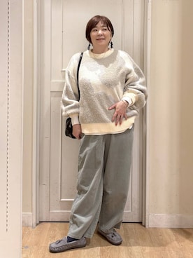 「アイテム（モカシン/デッキシューズ）」を使った、さかもってぃさん（レディース・163cm・40代）の秋コーディネート