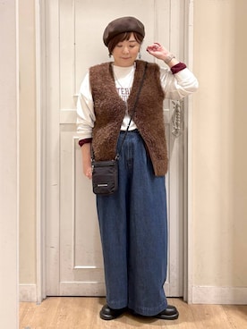 「アイテム（サンダル）」を使った、さかもってぃさん（レディース・163cm・40代）の秋コーディネート