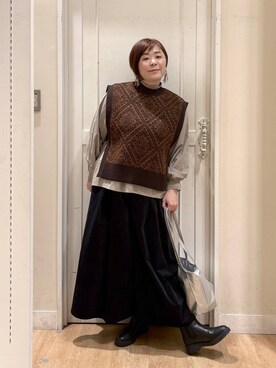 「アイテム（トップス）」を使った、さかもってぃさん（レディース・163cm・40代）の冬コーディネート