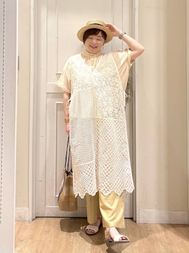 「studio CLIP（スタディオクリップ）のアイテム（ワンピース）」を使った、さかもってぃさん（レディース・163cm）の夏コーディネート