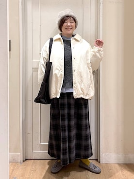 「アイテム（その他アウター）」を使った、さかもってぃさん（レディース・163cm・40代）の秋コーディネート