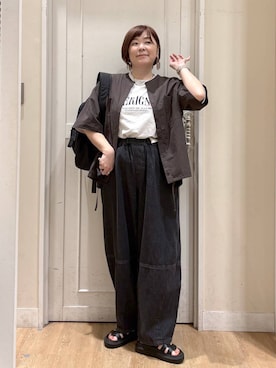 「アイテム（バックパック/リュック）」を使った、さかもってぃさん（レディース・163cm・40代）の夏コーディネート