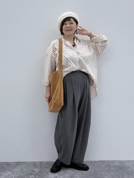 「アイテム（タンクトップ）」を使った、さかもってぃさん（レディース・163cm・40代）の秋コーディネート