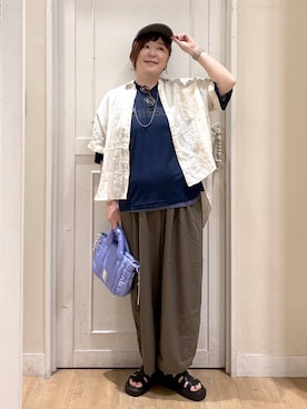 「アイテム（帽子）」を使った、さかもってぃさん（レディース・163cm・40代）の夏コーディネート