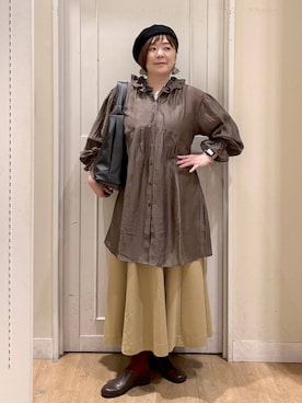 「studio CLIP（スタディオクリップ）のアイテム（帽子）」を使った、さかもってぃさん（レディース・163cm）の春コーディネート