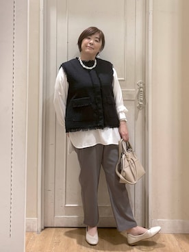 「アイテム（ベスト）」を使った、さかもってぃさん（レディース・163cm）の冬コーディネート